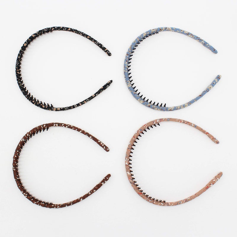 JOBAND إكسسوارات شعر رباط رأس مزخرف بالأزهار مع مشط، أربطة شعر غير قابلة للانزلاق، طوق شعر ناعم ومريح للنساء/الفتيات (4 ألوان) - Image 2